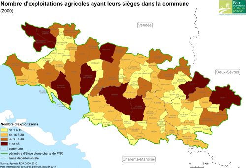 Nombre d'exploitations agricoles ayant leurs sièges dans la commune en 2000
