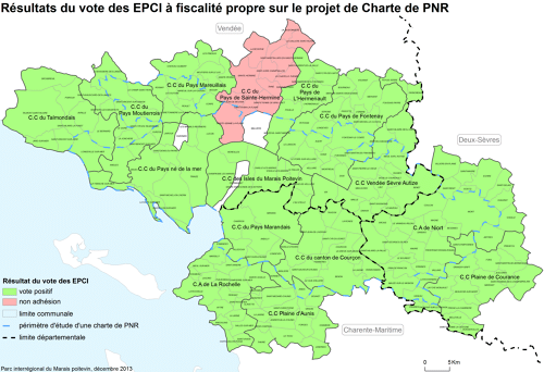 Résultat du vote des EPCI à fiscalité propre sur le projet de Charte de PNR