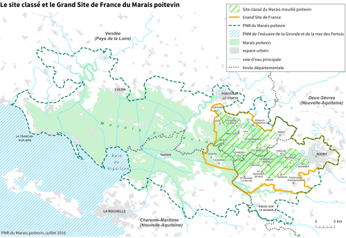 Le site classé et le Grand Site de France du Marais poitevin
