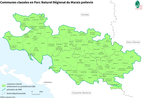 Communes classées en Parc naturel régional du Marais poitevin