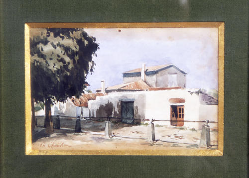 Place de l'Île-d'Elle, peint par G. Chauvet