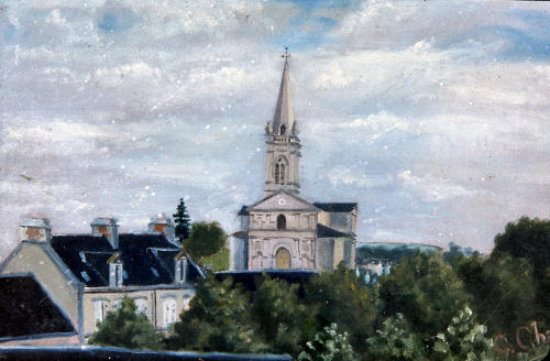 L'église de l'L'Île-d'Elle, peint par G. Chauvet