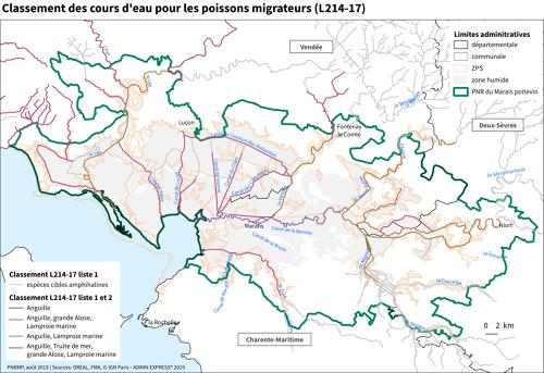 Classement des cours d'eau pour les poissons migrateurs (L214-17)