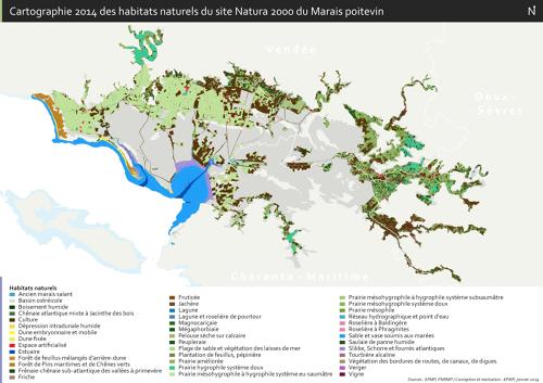 Cartographie 2014 des habitats du site Natura 2000 du Marais poiteivin