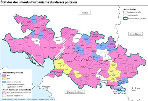Etat des documents d'urbanisme du Marais poitevin en 2019