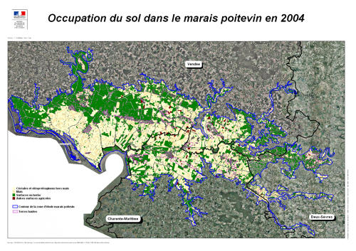 Occupation du sol dans le Marais poitevin en 2004