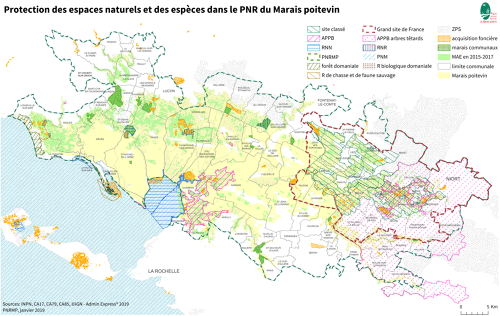 Protection des espaces naturels et des espèces dans le PNR du Marais poitevin en 2019