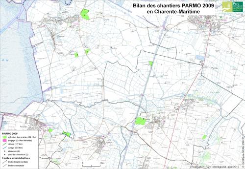 Chantiers d'aménagements agro-pastoraux et de restauration paysagère des marais orientaux - Bilan PARMO 2009 Charente-Maritime