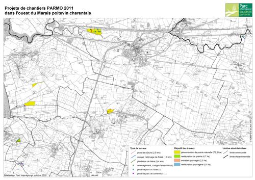 Chantiers d'aménagements agro-pastoraux et de restauration paysagère des marais orientaux - Bilan PARMO 2011 Charente-Maritime