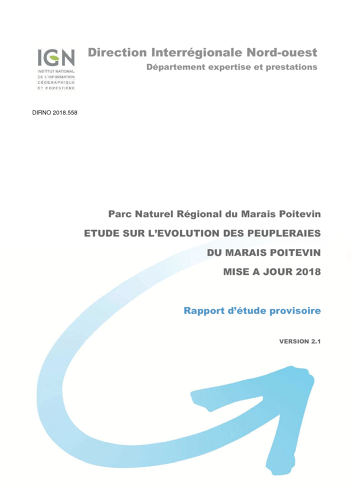 Etude sur l'évolution des peupleraies (en plein et en alignement) du Marais poitevin de (1997, 2006, 2013, 2017