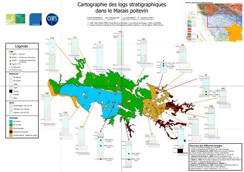Cartographie des logs stratigraphiques dans le Marais poitevin (document 1/2)