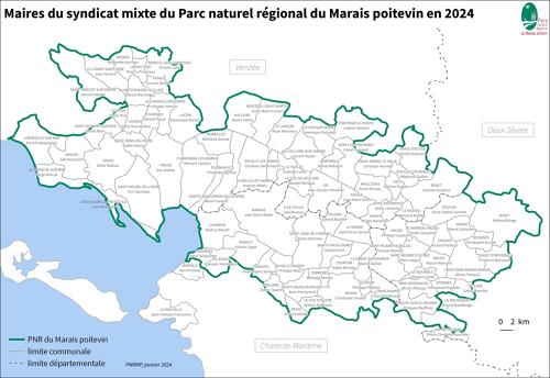 Maires du syndicat mixte du Parc naturel régional du Marais poitevin en 2024