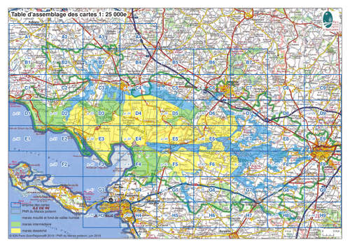 Atlas de cartes topographiques du PNR du Marais poitevin au 1:25000e
