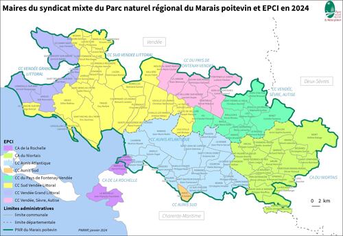 Maires du syndicat mixte du Parc naturel régional du Marais poitevin et EPCI en 2024