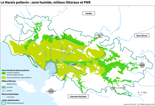 Le Marais poitevin: zone humide, milieux littoraux et PNR