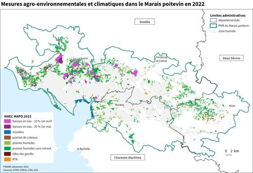 Mesures agro-environnementales et climatiques (MAEC) dans le Marais poitevin en 2022